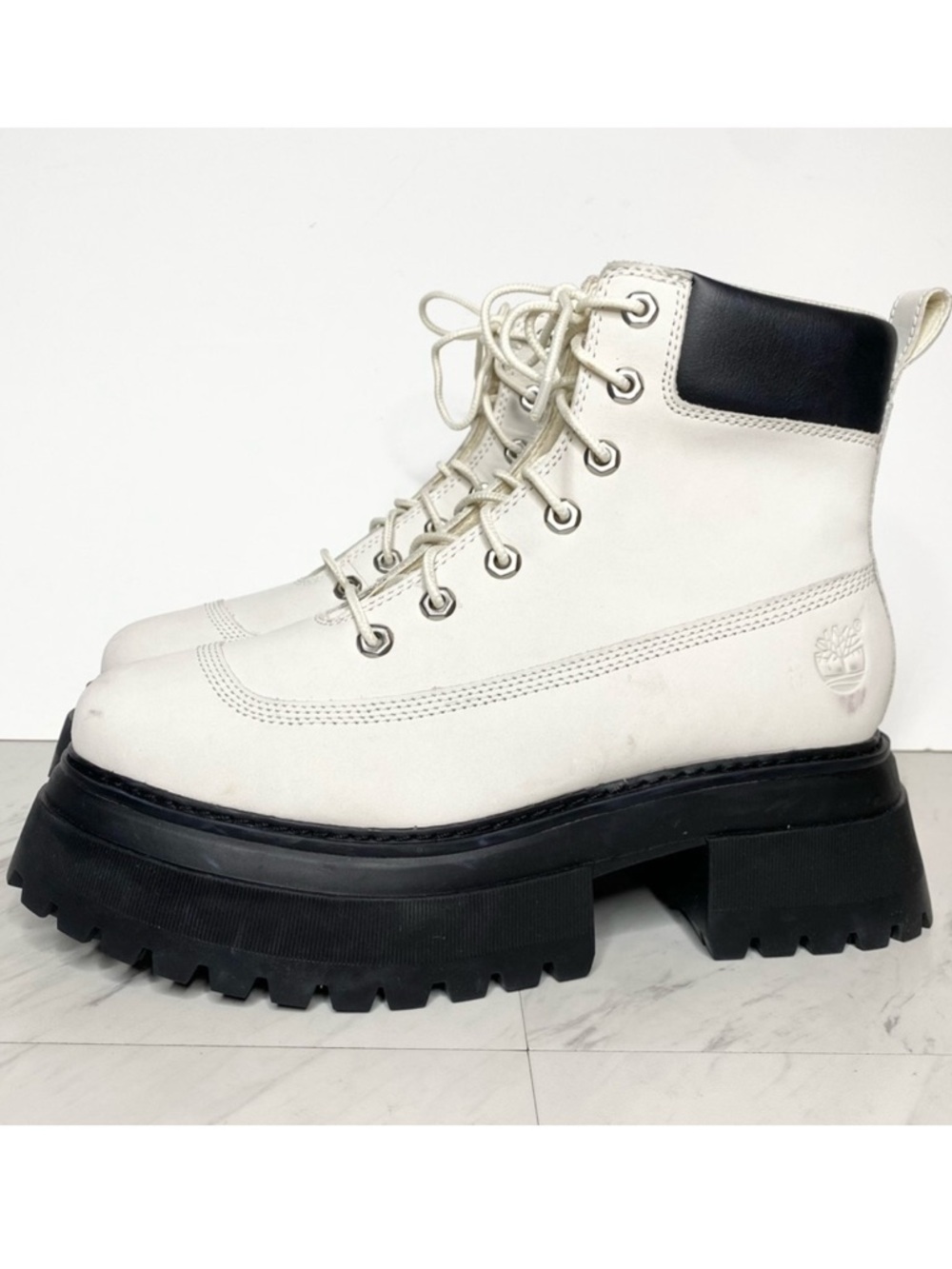Timberland Sky White Black Chunky Lace Up Boot 9